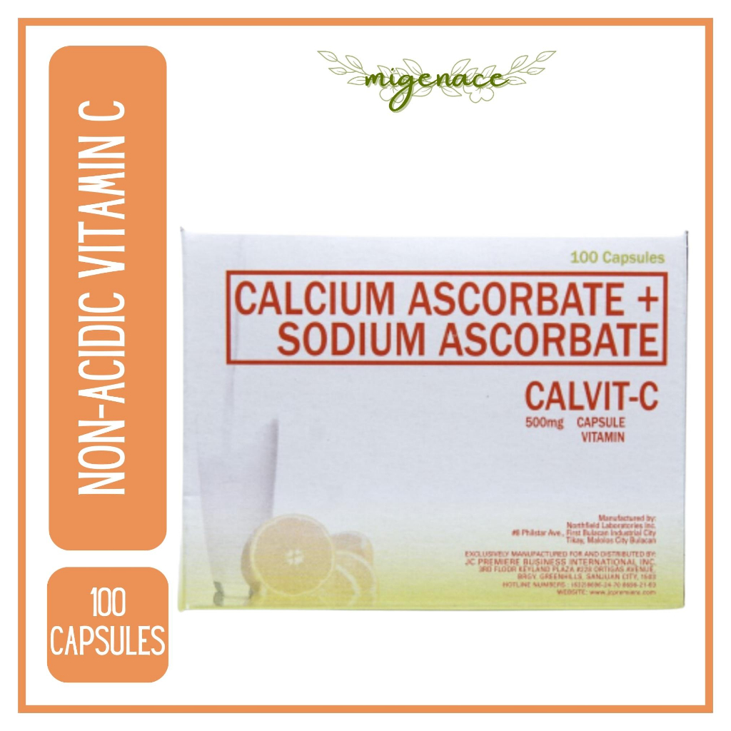 Calcium Ascorbate + Sodium Ascorbate CalvitC 500mg NonAcidic Capsule