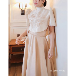 Simple filipiniana 2024 blouse and skirt