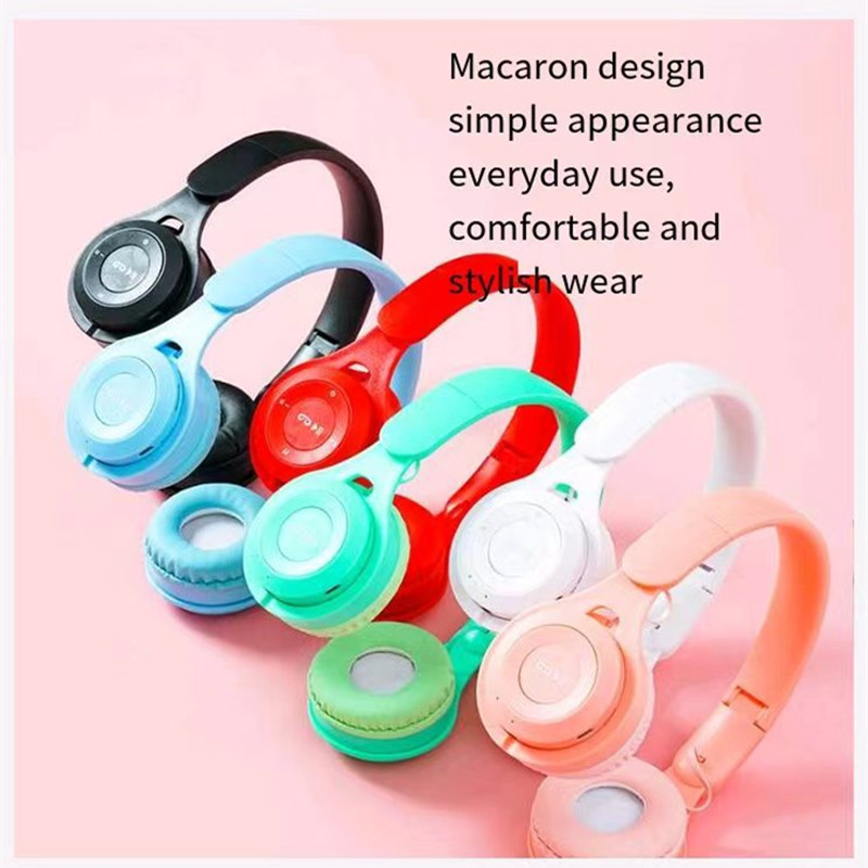 Macaron Wireless headset Bluetooth headphone Cat ear kids headphones