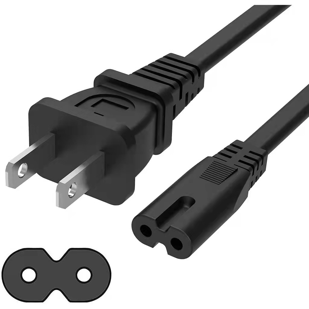 Universal 2pin Male to IEC 320 C7 Firgure 8 Power Supply Cord Cable ...