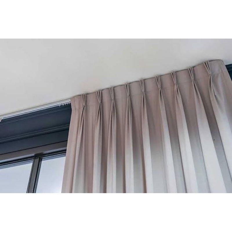 FRENCH PLEATS Blackout curtain (GRAY SHADE) 3FT/4FT/5FT/6FT/7FT/8FT/9FT
