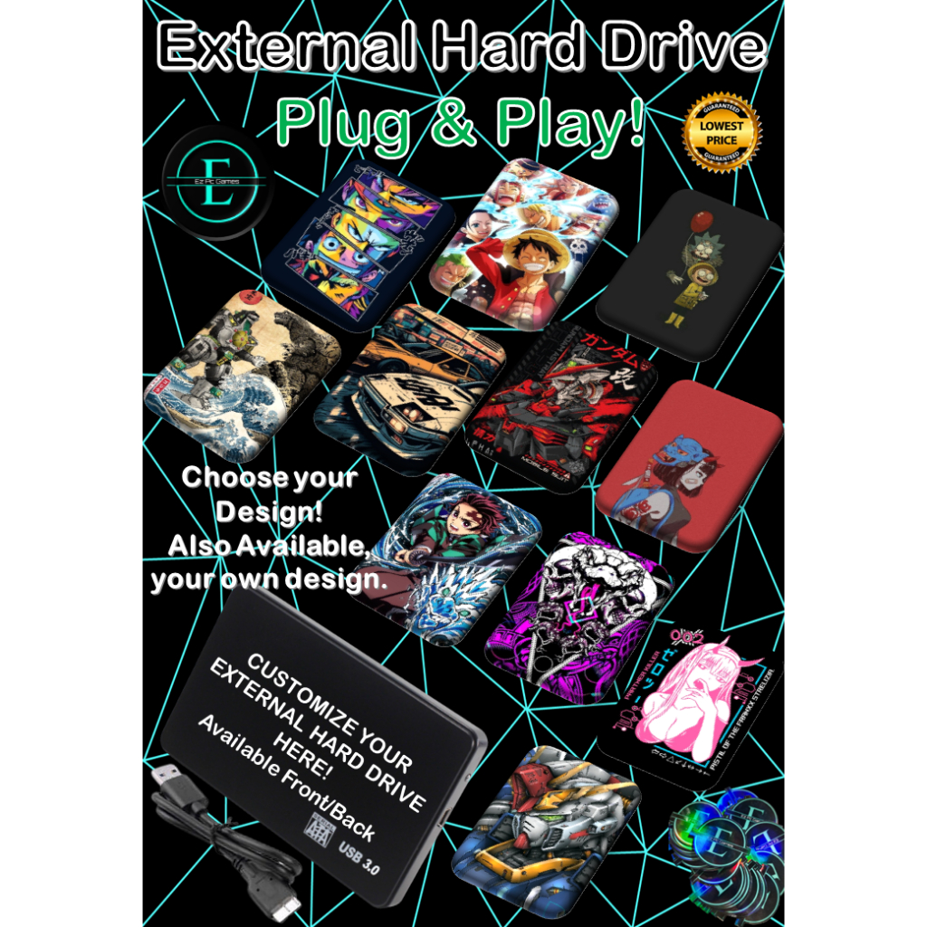External Hard Drive HDD & SSD Enclosure Only (With Customized Designs ...