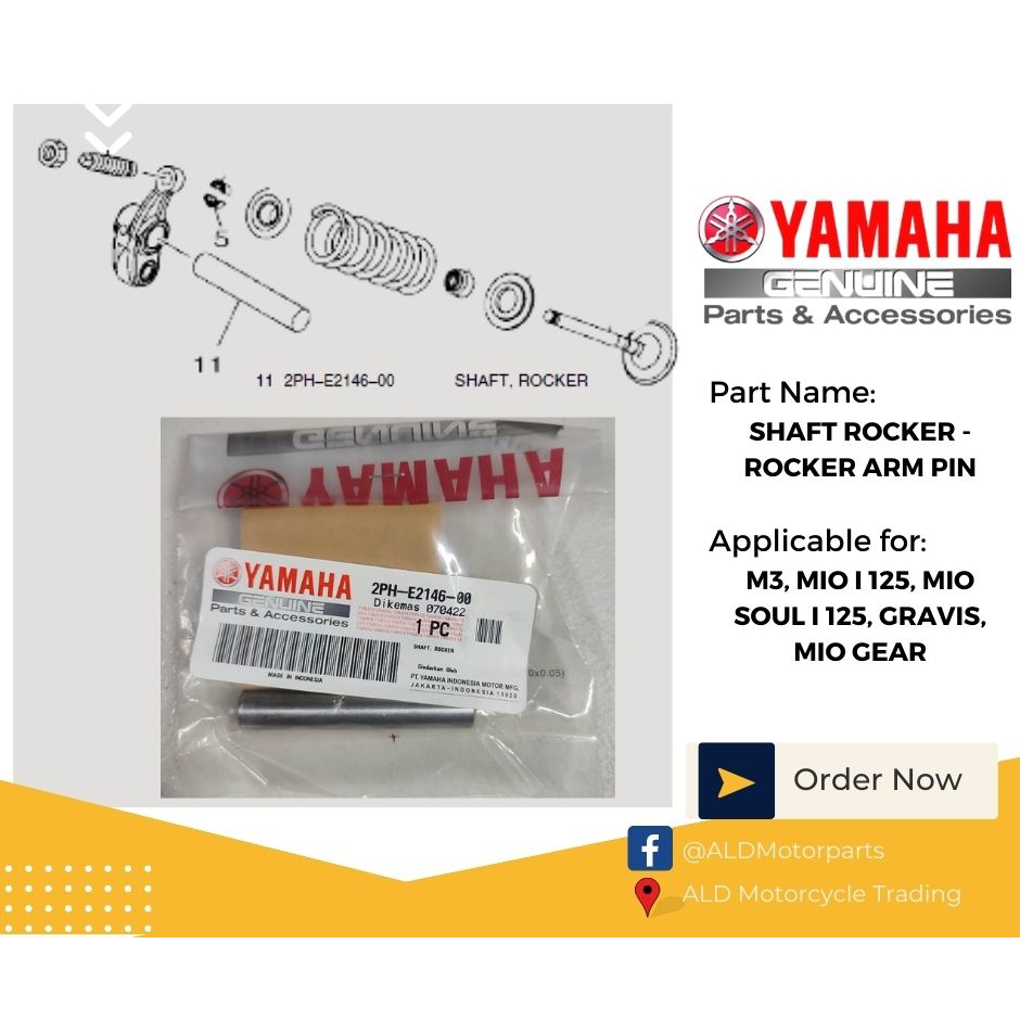 SHAFT ROCKER ROCKER ARM PIN M3, MIO I 125, MIO SOUL I 125, GRAVIS