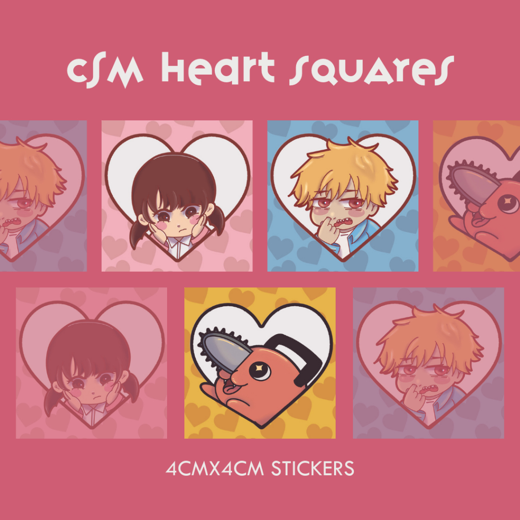 Chainsaw Man CSM Heart Stickers | Asa Mitaka Denji Pochita | Shopee ...