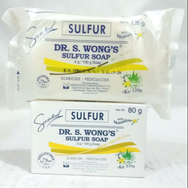Dr. Wong's Sulfur Soap (WHITE) with Moisturizer Aloe Vera 80g / 135g