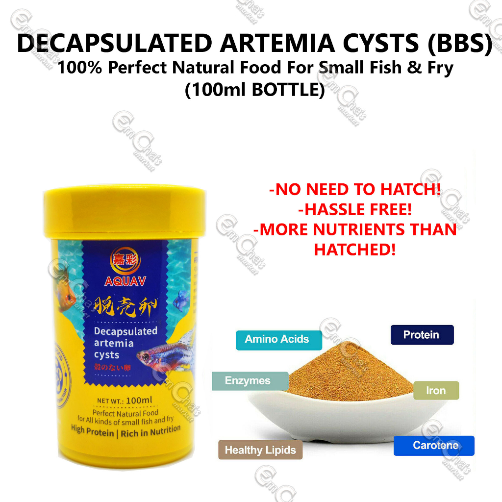 Aquav Decapsulated Artemia Cysts (Small Yellow Bottle 100ml) Baby Brine