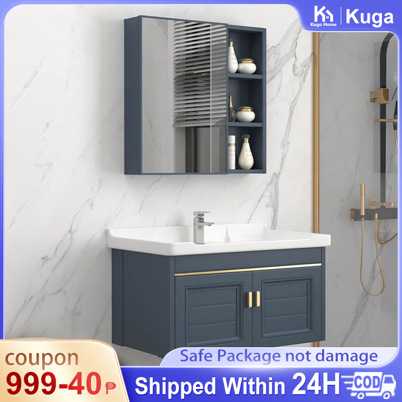 60cm Aluminum Bathroom Basin With Mirrored Toilet