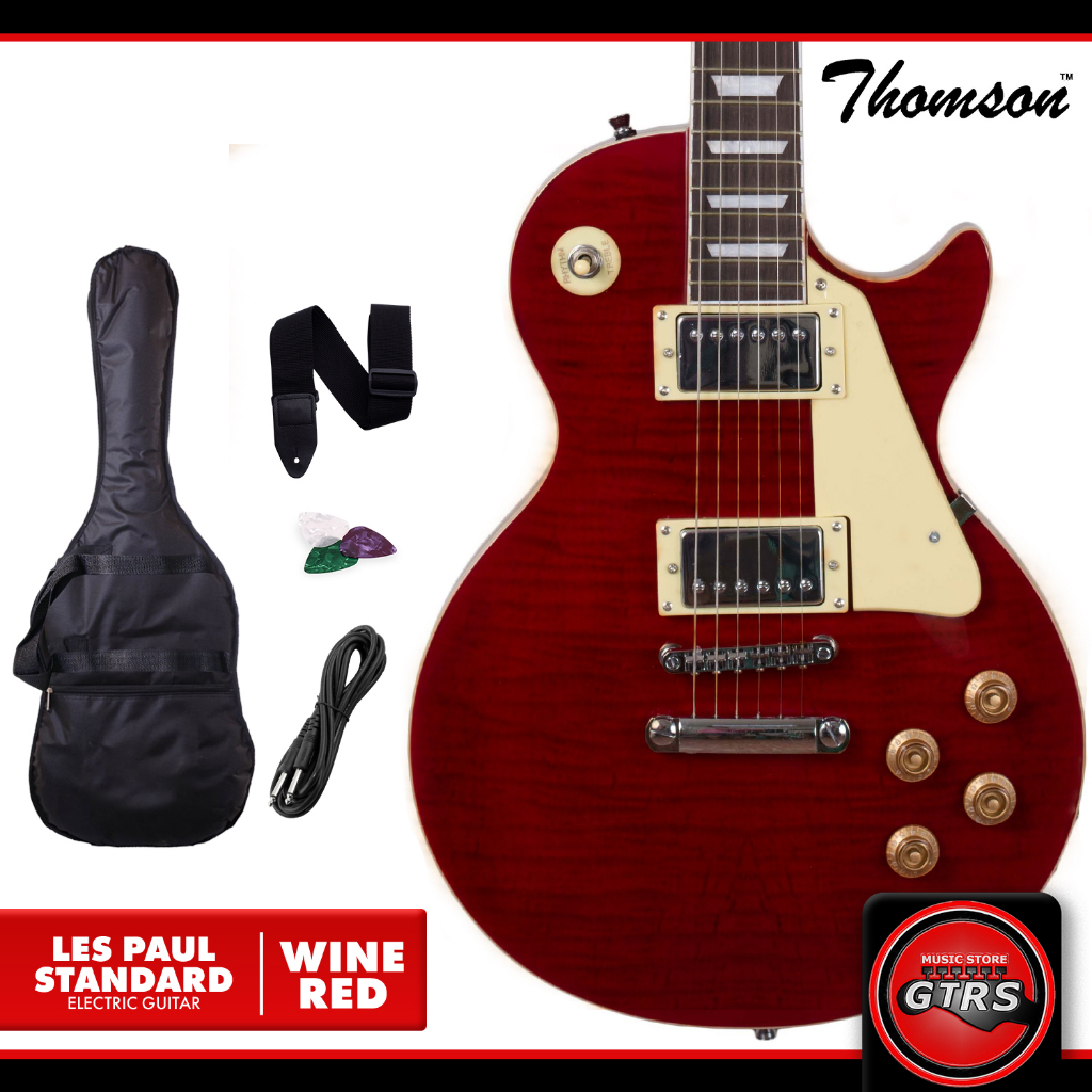 Thomson Les Paul Electric Guitar (Wine Red) | Shopee Philippines
