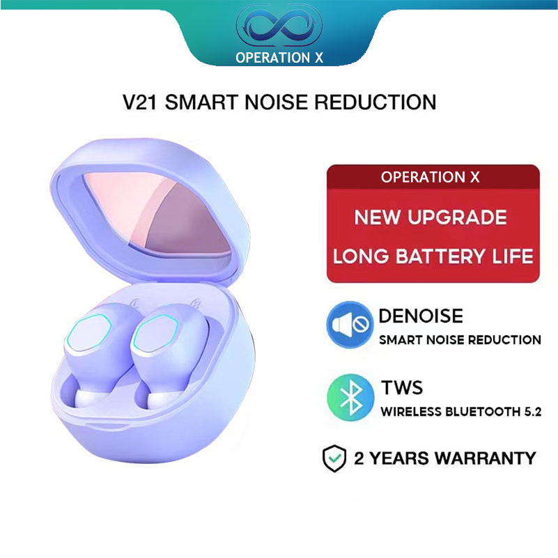 M21 Wireless Earphones with Mic TWS 5.2 Bluetooth Earbuds with Noise