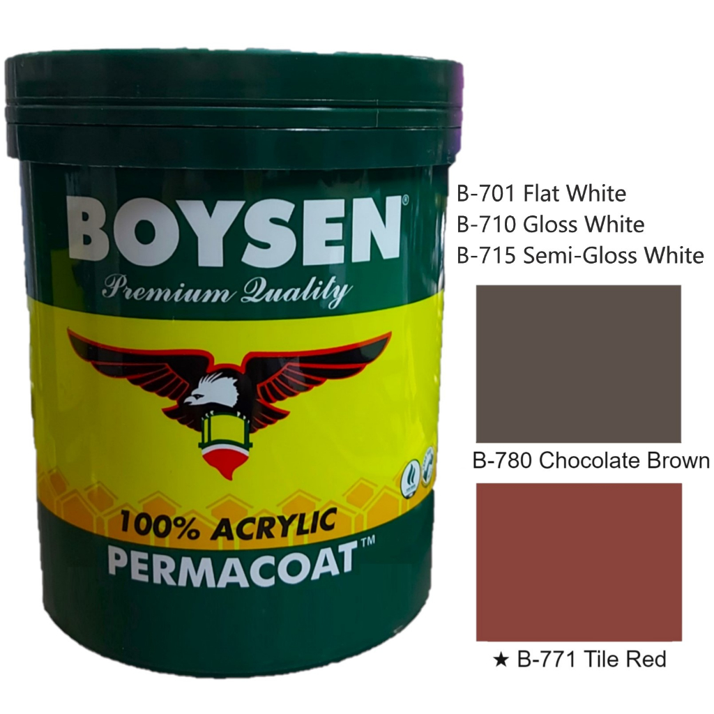 Boysen Permacoat Latex White ( 701 Flat, 715 Semi-gloss, 710 Gloss, 771 ...