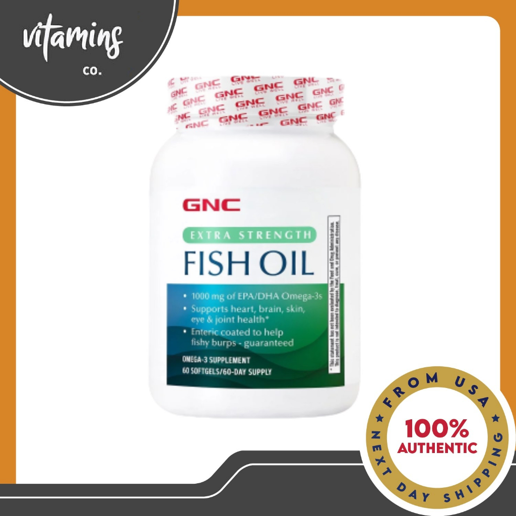 GNC Extra Strength Fish Oil, Burp Free (60 Softgels) PACKAGING MAY