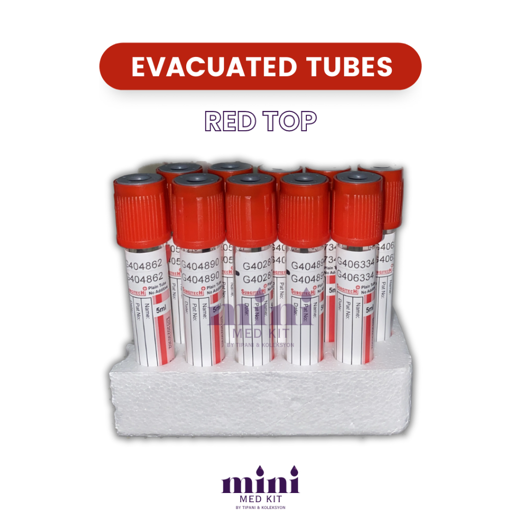 Evacuated Tube / Vacutainer / Vacuum Tube / Red Top Tube 5mL Shopee
