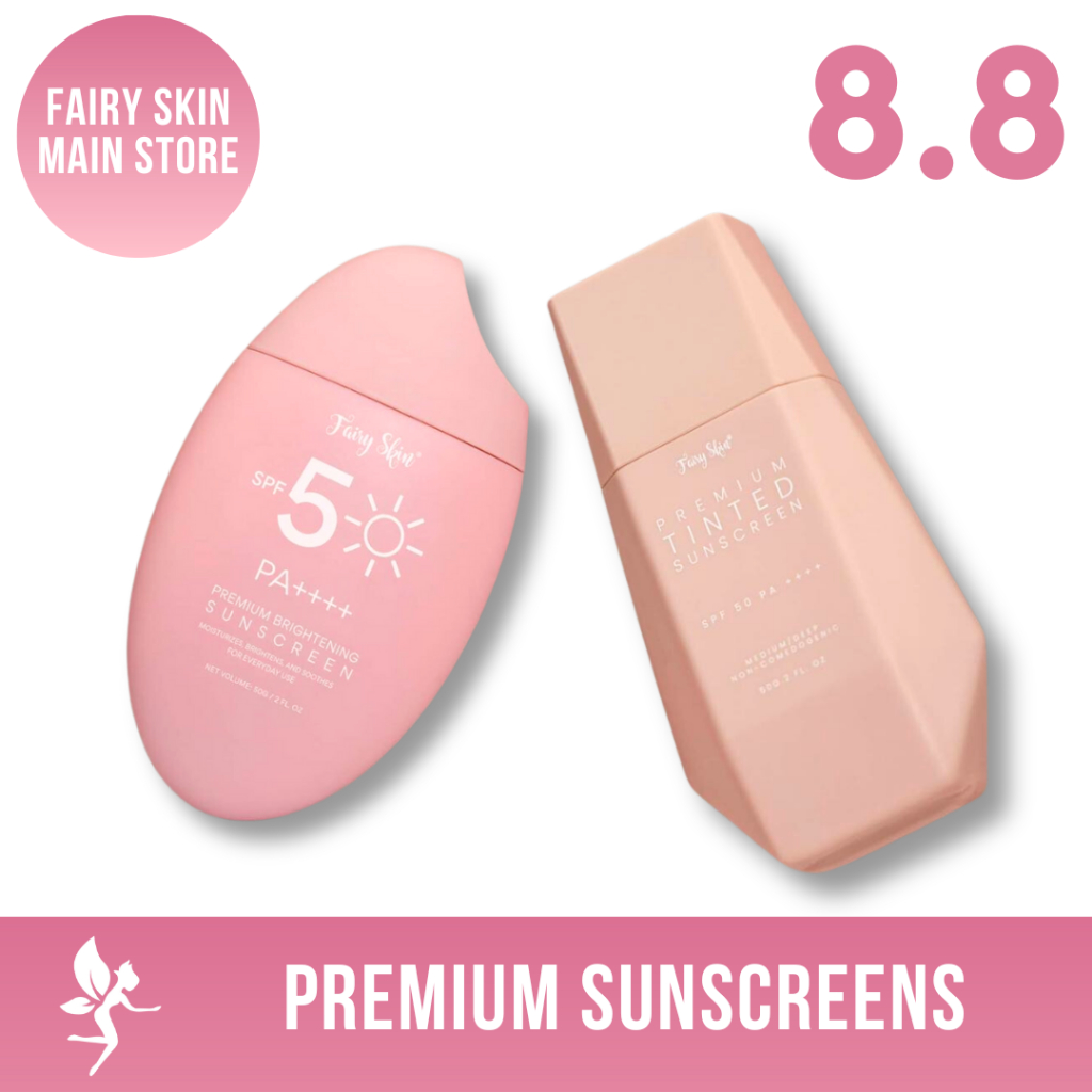 Fairy Skin Premium Tinted Sunscreen or Brightening Sunscreen Spf 50