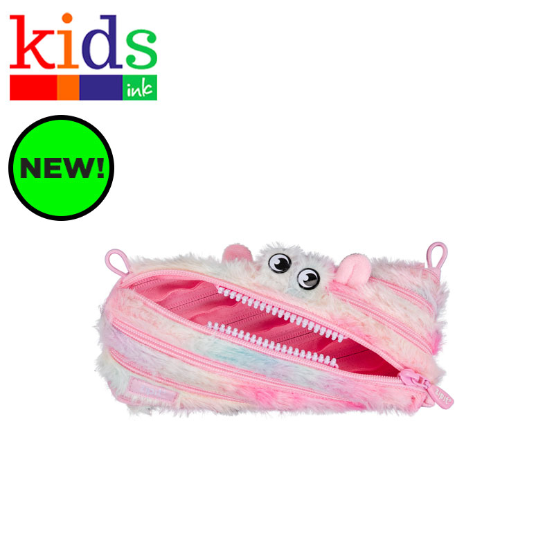 Zipit Pouch With Loops Pink & Yellow Furry Monster - Kids Ink | Shopee ...