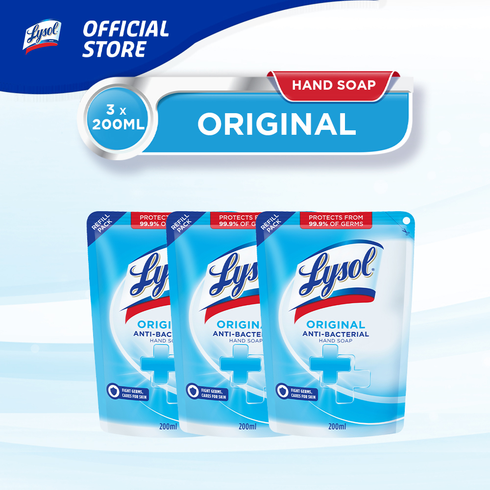 Lysol Antibacterial Hand Soap Original 200ml Refill Triple Pack Shopee Philippines