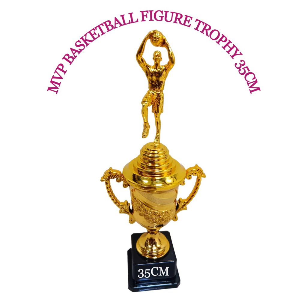 MVP BASKETBALL FIGURE PLASTIC TROPHY 35CM (CUSTOMIZE AVAILABLE