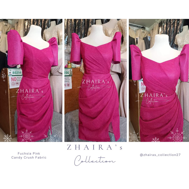 sachin and babi light blue dress WA03 - Classic Alampay Fuchsia