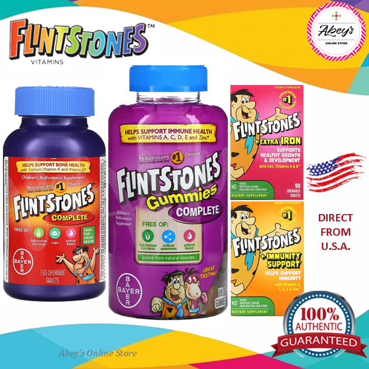 Flintstones Gummies Complete 180, 250 Gummies and 60, 90, 150 Chewables Kids Multivitamins
