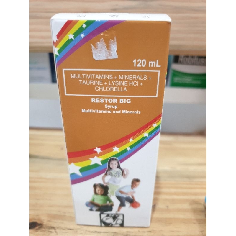 Restor Big syrup Multivitamins + Minerals+ Taurine+ Lysine+ Chlorella ...