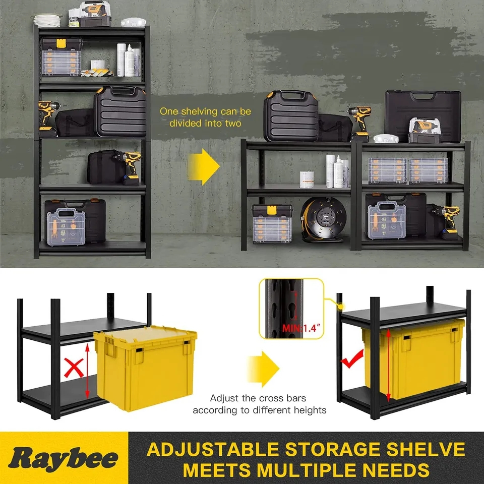 THJ01 Adjustable Height Steel Rack Boltless Rack 5 Layer Heavy Duty ...
