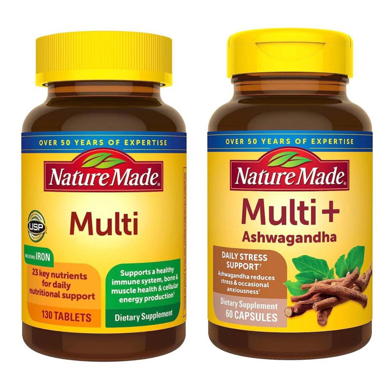 Nature Made Multi Vitamins for Women & Men Multivitamins for Daily Nutritional Support 130tabs