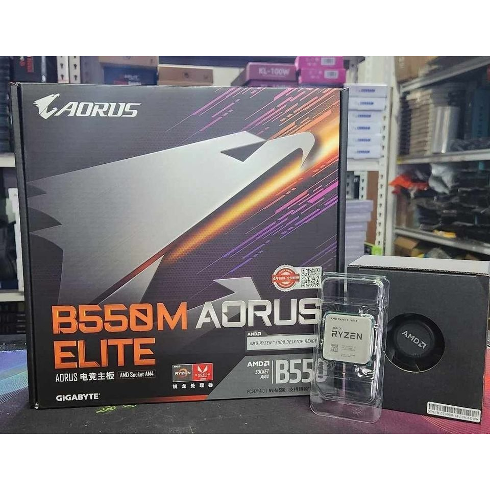 Brandnew Ryzen 5 5600x Tray Type B550 Aorus Elite Processor And Motherboard Bundle Shopee 9495