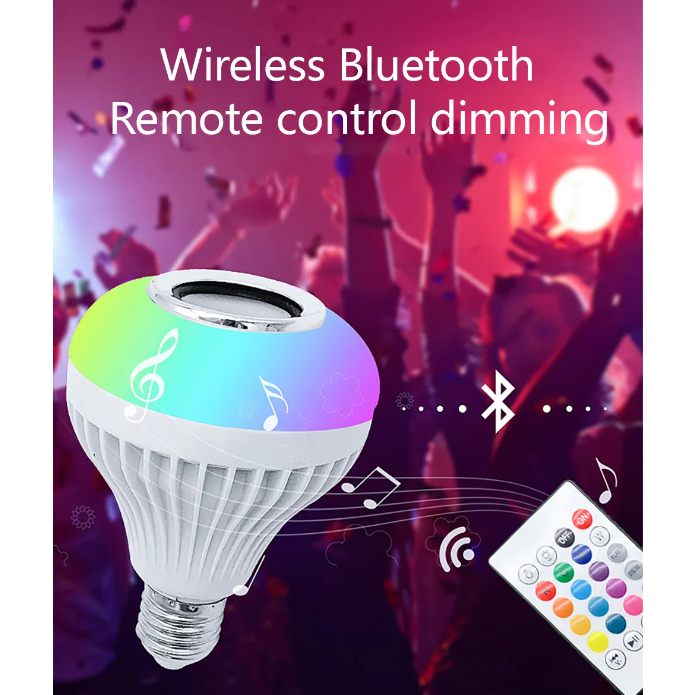 Led Music Bulb with Bluetooth Speaker RGB Multicolor Adjustable ...