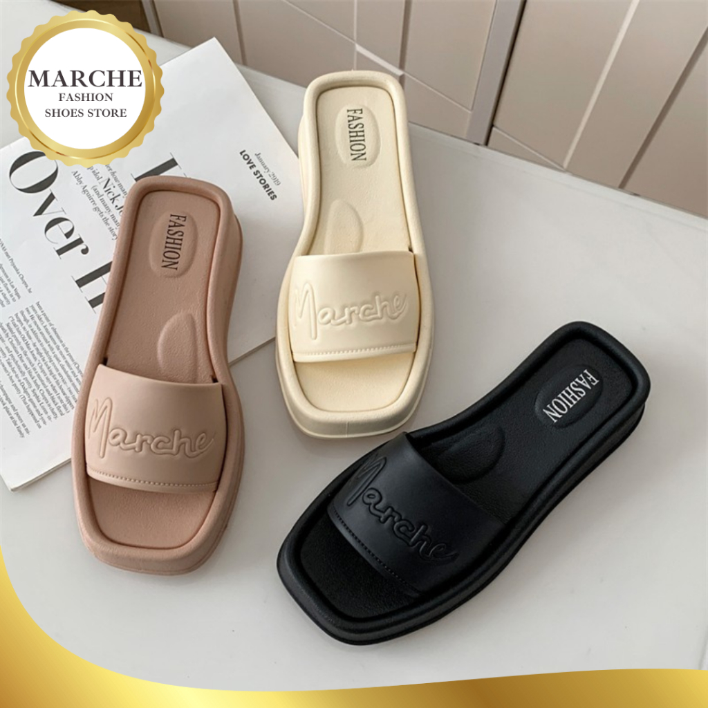Marche Comfy Semi Wedge Peep Toe Sandals For Women (standard size ...