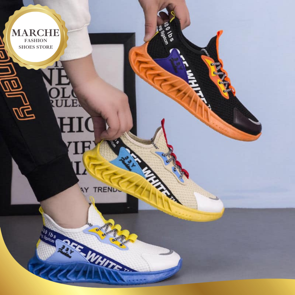 Off white black red blue and yellow on sale shoes