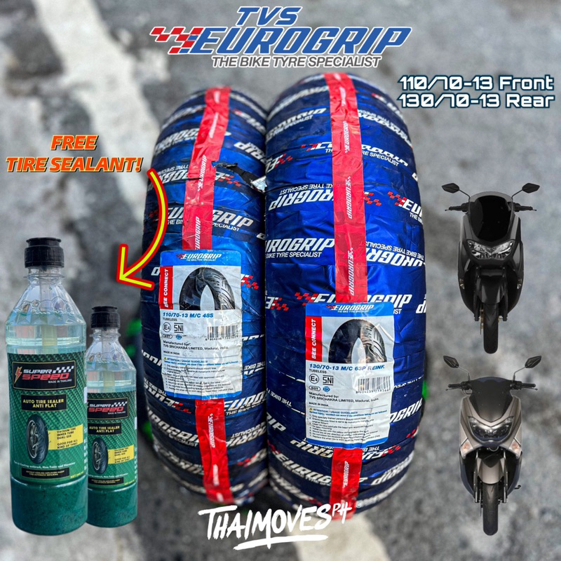 EUROGRIP TIRE for NMAX V1/V2 (110/70-13, 130/70-13) BEE CONNECT with ...