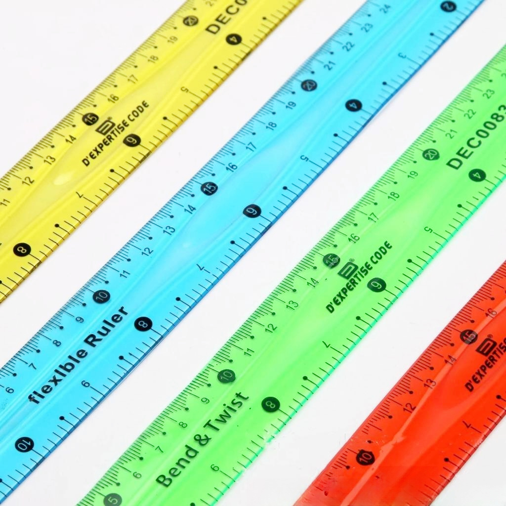 30CM Soft Ruler Flexible Candy Color Creative Ruler Unbreakable ...
