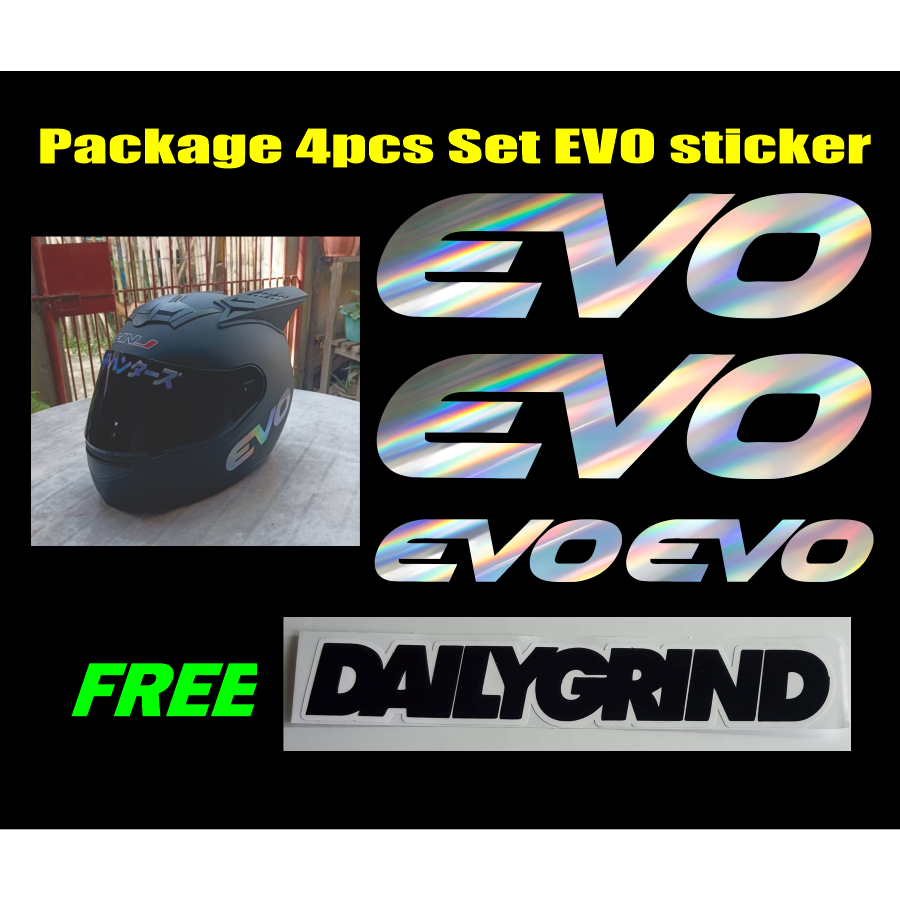 Evo helmet sticker store design