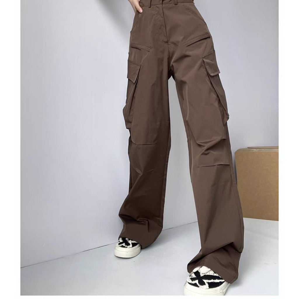 Kinwoo Retro High Waist Slanted Pockets Cargo Pants 4 Pockets M-XL ...