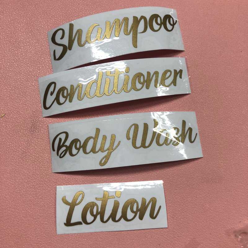 Waterproof Label Sticker Set - for Shampoo, Conditioner, Body Wash ...