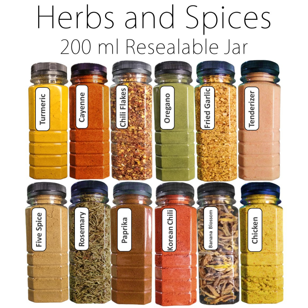 Herbs, Spices and Seasonings in 200ml reusable Jar Shopee Philippines