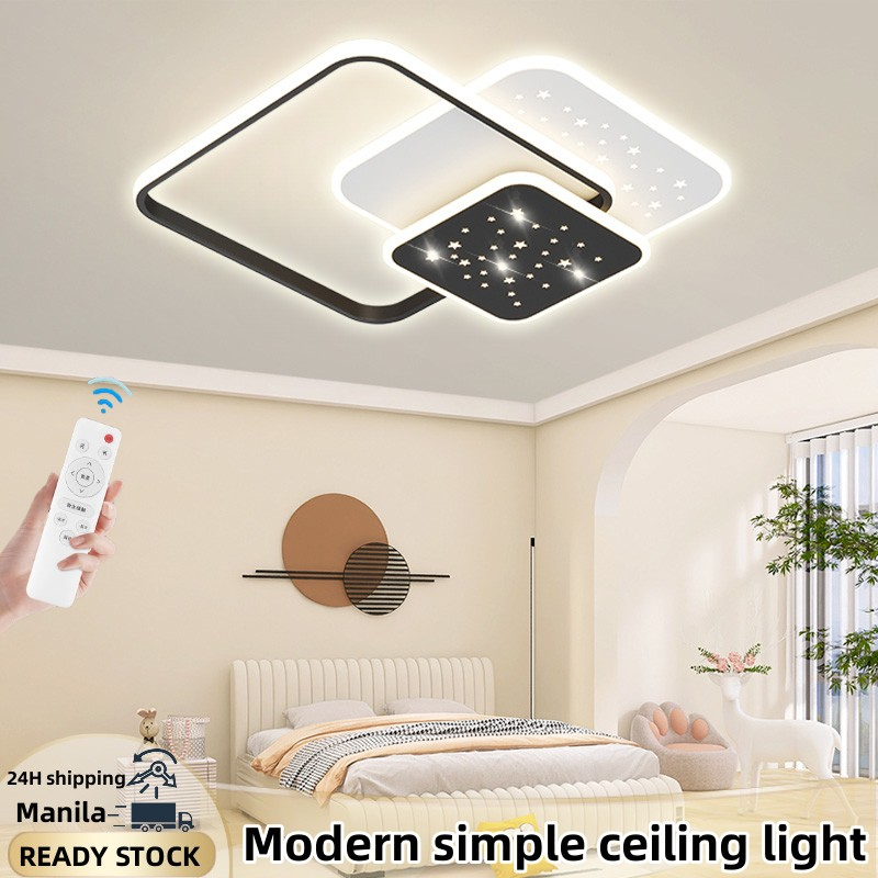 Tricolor -Remoter LED ceiling lamp, modern simple ceiling light ...