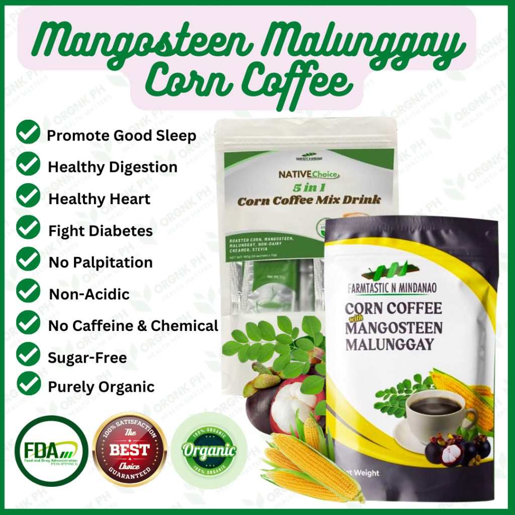 ORGNKPH Malunggay Mangosteen Corn Coffee 5in1 Coffee No Sugar No