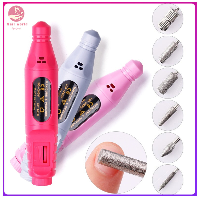 Nail.World Electric Nail Drill Machine Usb Plug Set With 6 Bits ...
