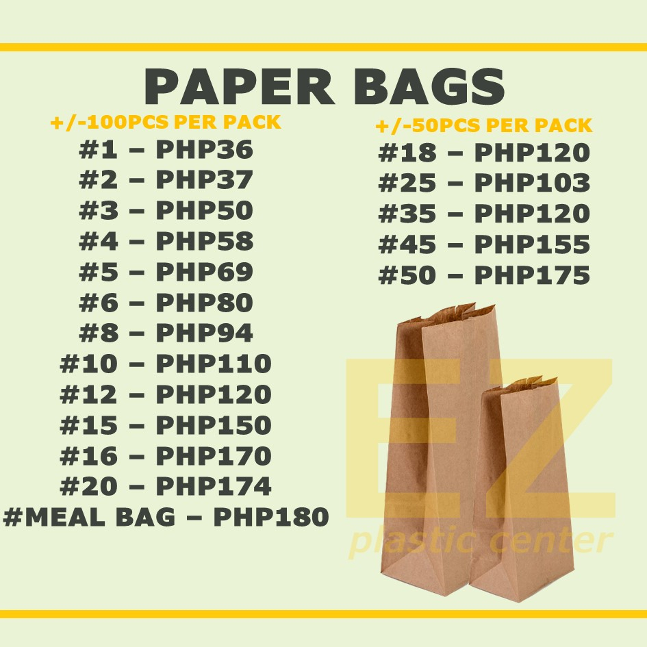 Kraft Paper Bag (All Sizes) | Brown and White | EZPLASTICPH | Shopee