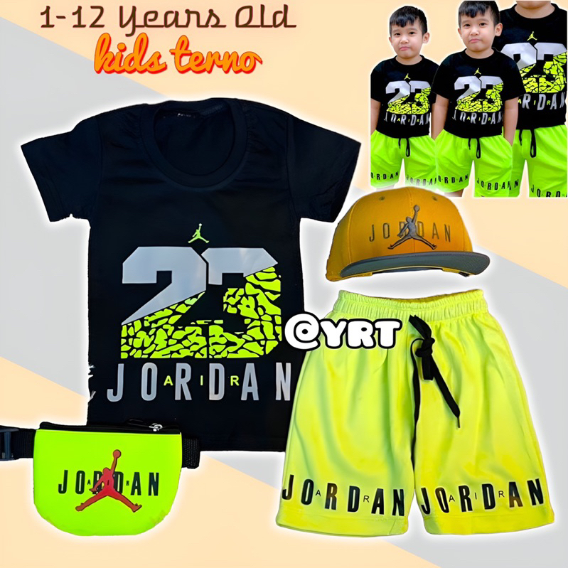 YRT41 Tshirt Short Cotton Terno For Kids 1-10yrs Baby Boy Clothes JOR ...