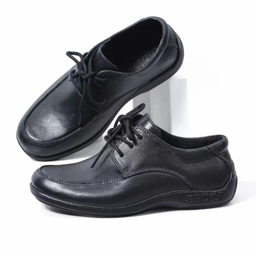 New style black rubber leather shoes high quality breathable non-slip ...