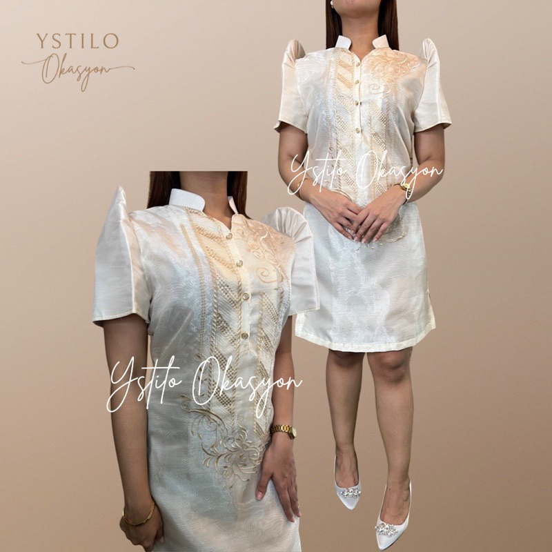 Modern Filipiniana MC DRESS with Embroidery Design Modern Filipiniana