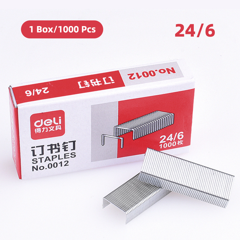 Deli Staples 0012 Universal Staples Wire - 24/6 1000 Pcs Per Box Office ...