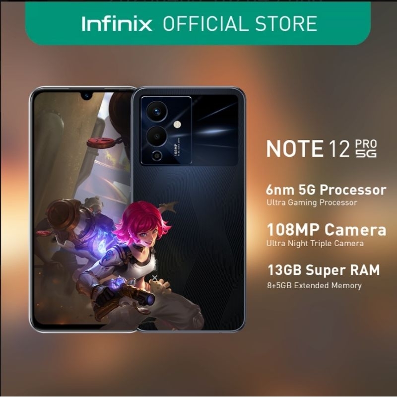 Infinix Note 12 PRO 5G, 8GB + 128GB, 108MP Camera, 6.7" FHD+ True Color ...