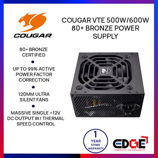 EDGE | COUGAR VTE 500W 600W 80+ Bronze PSU Power Supply | Shopee ...