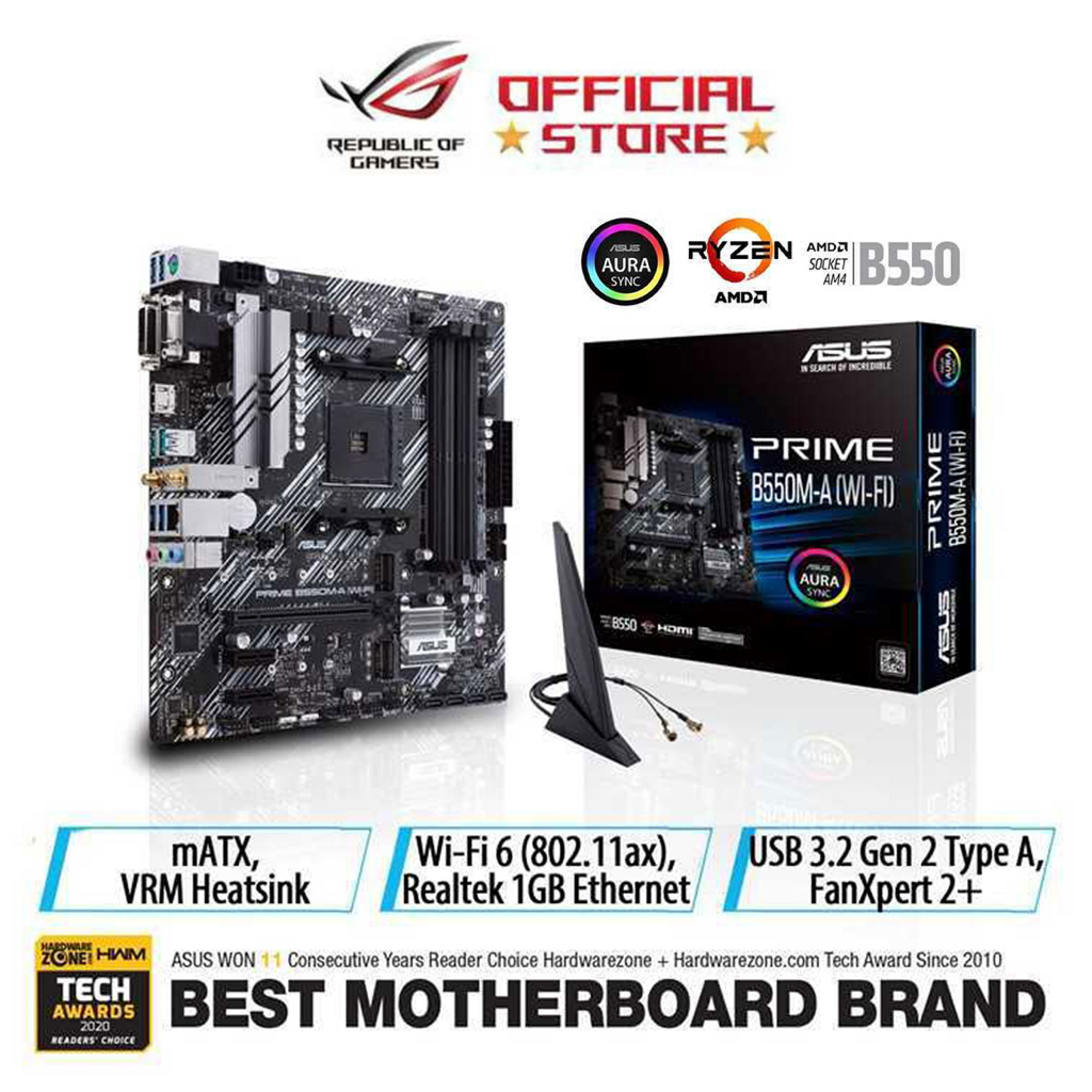 Asus PRIME B550MA Gaming WIFI II AMD B550 Ryzen AM4 Micro ATX