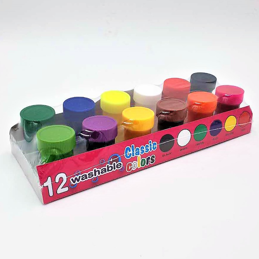 XP889 [12 pcs with paint brush] Colored Poster Paint Set Mixed Colors