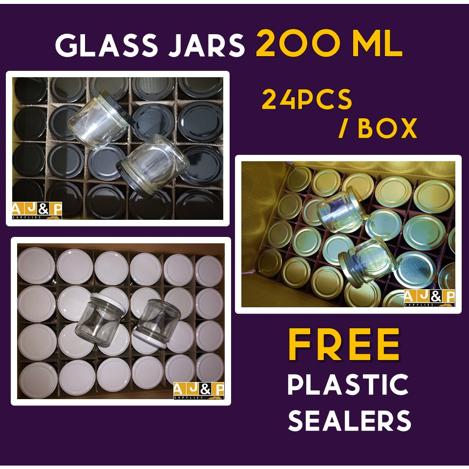 Glass Jars 200 ml WITH PLASTIC SEALERS Shopee Philippines