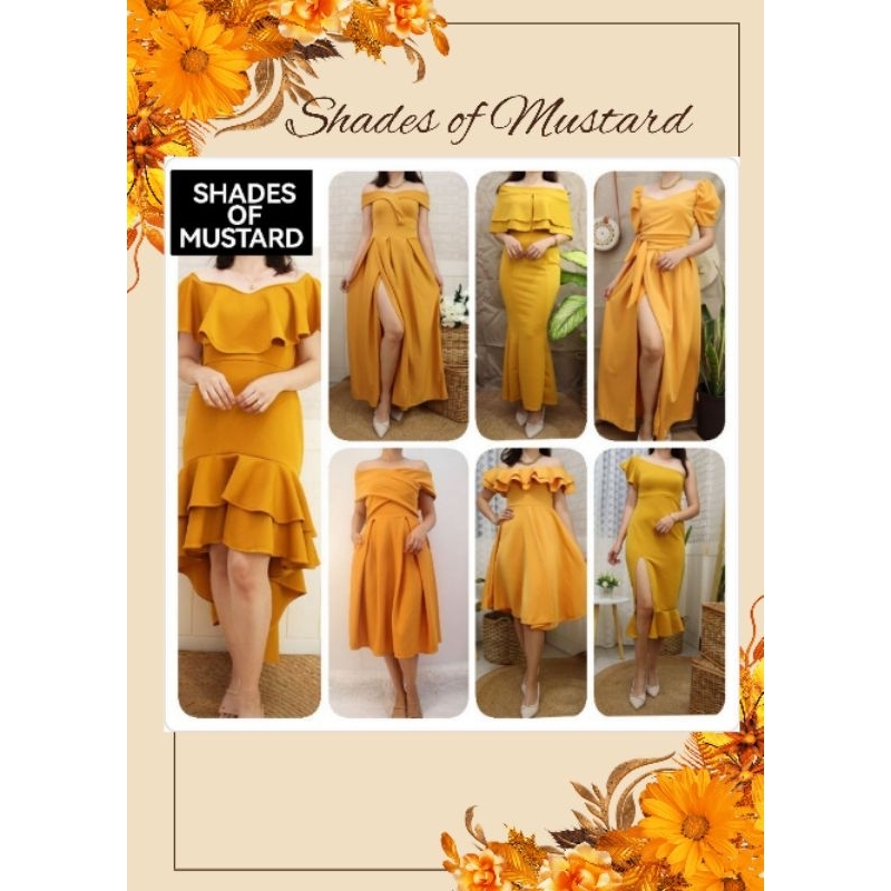 MUSTARD MARIGOLD COLOR LONG DRESS GOWN NEOPRENE SMALL TO PLUSIZE ...