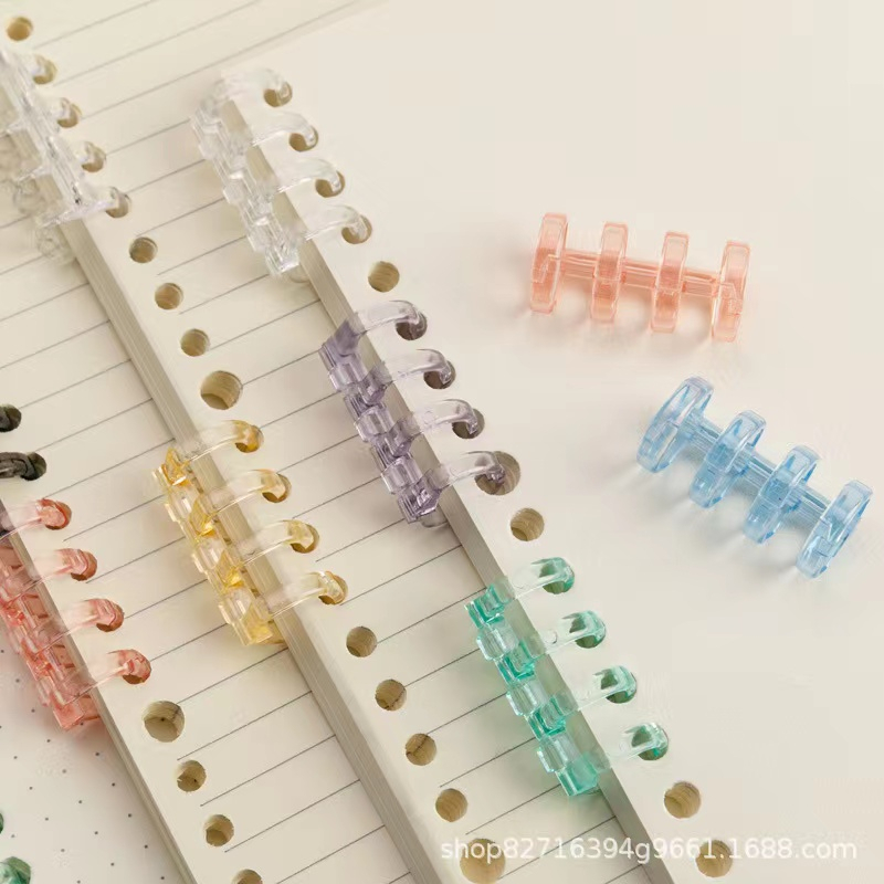 5 Holes DIY Colorful Crystal Ring Binder Accessory for 20/26/30 holes ...